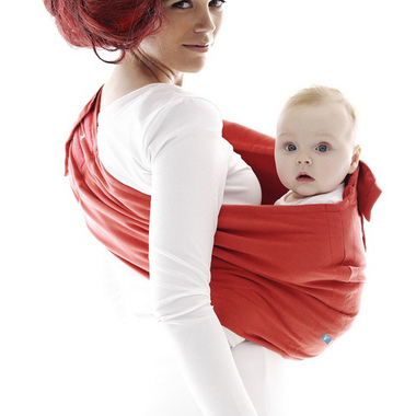 Wallaboo Bawełniana chusta do noszenia dzieci - czerwona