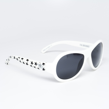 Okulary przeciwsłoneczne dla dzieci z polaryzacją Babiators - białe Houston, mamy Gwiazdę