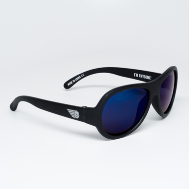 Okulary przeciwsłoneczne dla dzieci z polaryzacją Babiators - czarne z niebieskimi szkłami