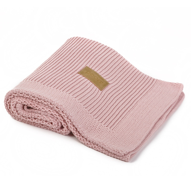 Poofi Kocyk tkany z bawełny organicznej - vintage pink