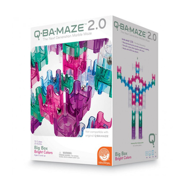 Labirynt dla kulek Q-Ba-Maze Big Box 92 elementy - jaskrawe kolory