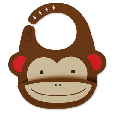 Skip Hop Zoo Śliniak silikonowy z kieszonką - Małpa