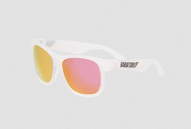 Okulary przeciwsłoneczne dla dzieci Babiators Premium - biało różowe transparentny mat