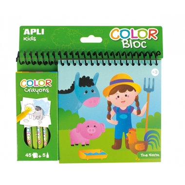 Kolorowanka z kredkami Apli Kids - Farma