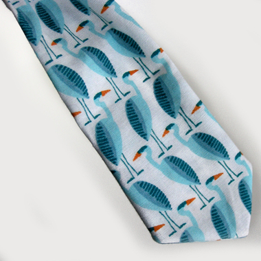 Kolorowy krawat z praktycznym zapięciem - czaple