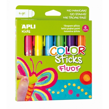 Farby w kredce neonowe Apli Kids - 6 kolorów