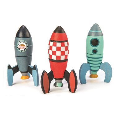 Drewniane rakiety kosmiczne Zabawka Konstrukcyjna Tender Leaf Toys