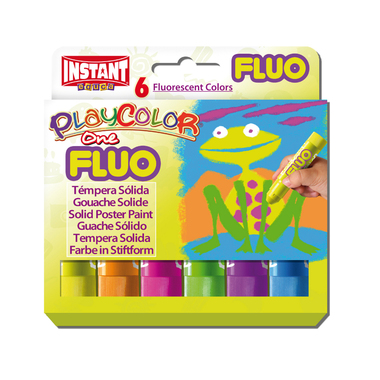 Farbki dla dzieci w sztyfcie FLUO Playcolor Instant 6 kol.