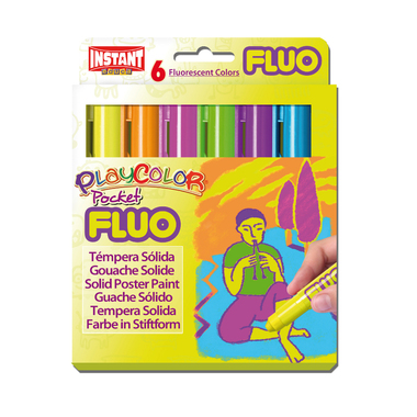Farbki dla dzieci w sztyfcie FLUO POCKET Playcolor Instant 6 kol.